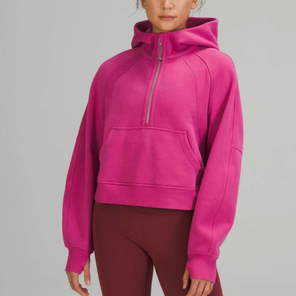 Perfect condition lululemon pink lychee oversized half zip sweatshirt